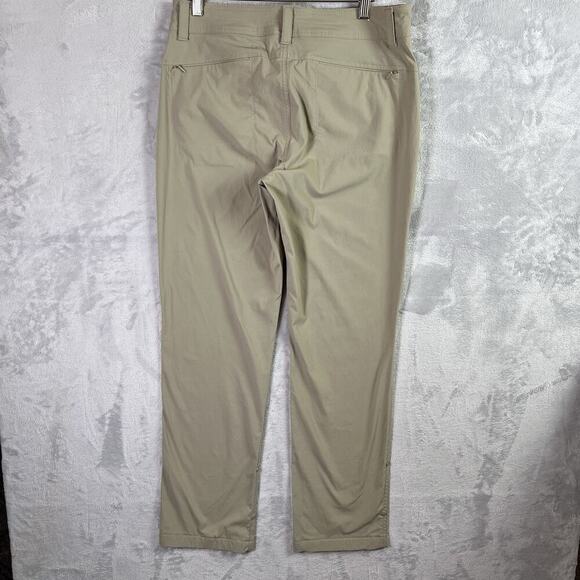 Eddie Bauer Hiking Pants Women's 8 Tan Pockets Nylon Belt Loops Button Ankles - Picture 6 of 15